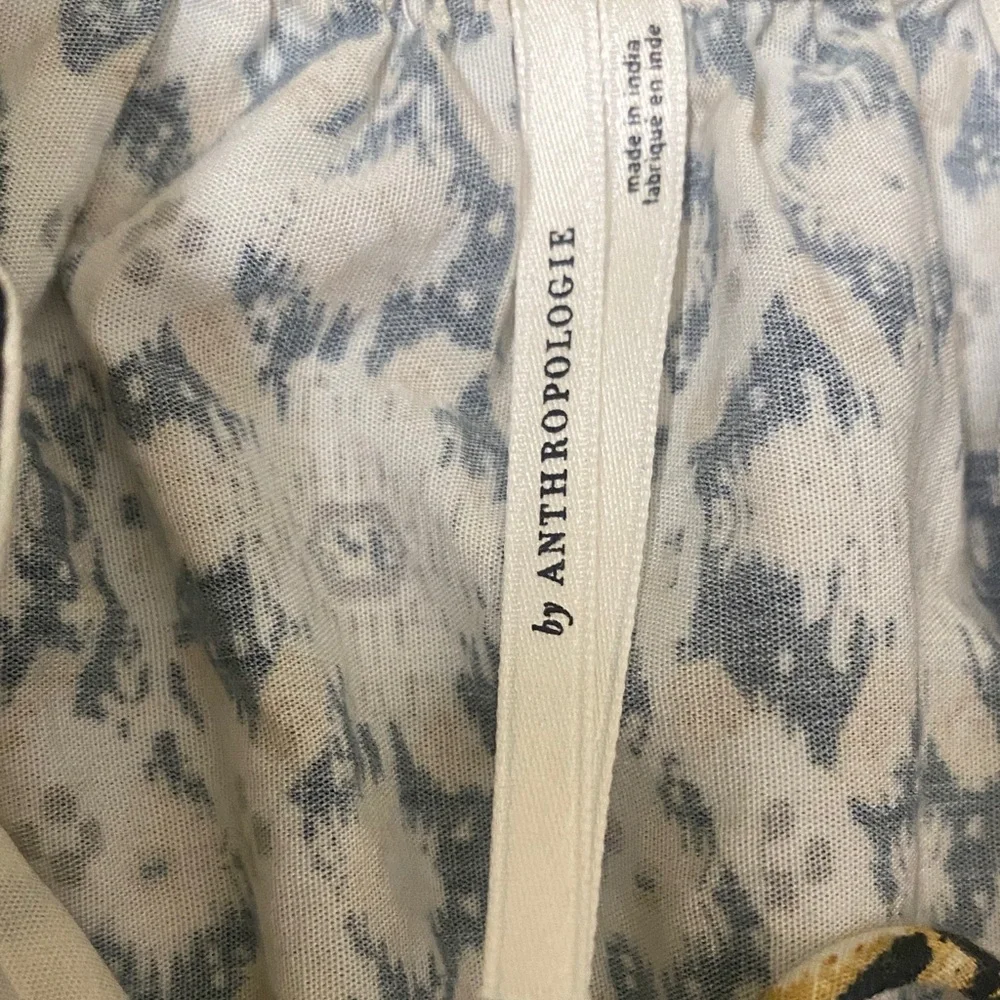 ANTHROPOLOGY Bohemian Black and Cream Patterned Blouse